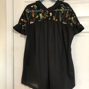 Embroidered Mini Dress